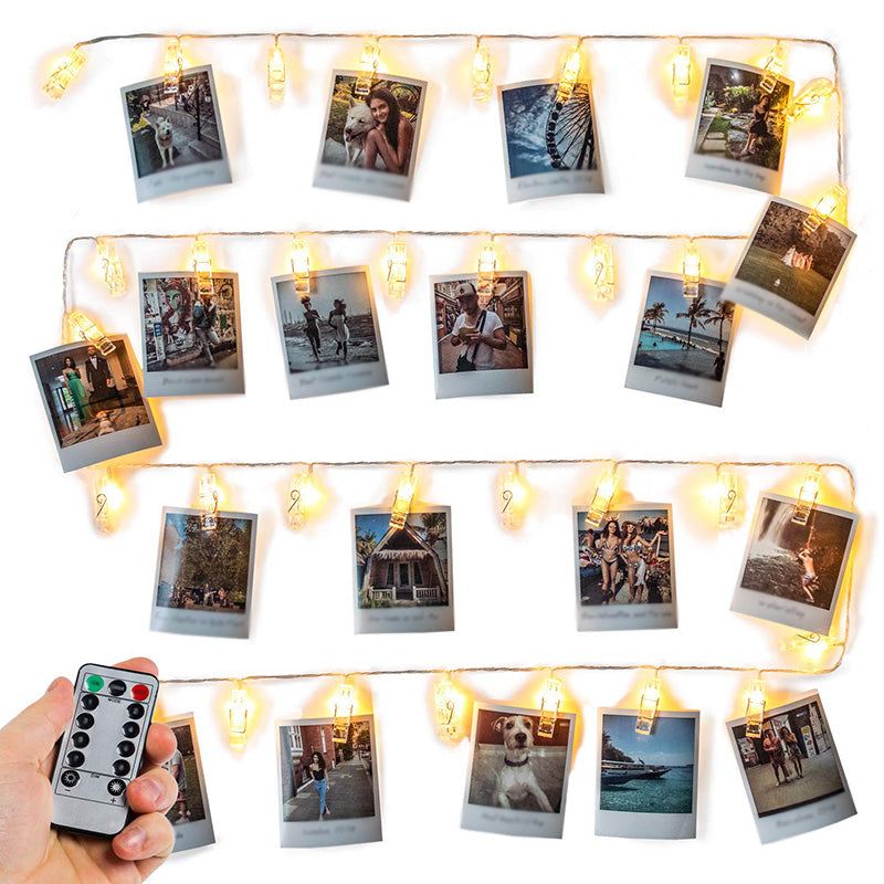 Photo Clip Bedroom LED Fairy Lighting Plastic Decorative Battery String Light in Clear