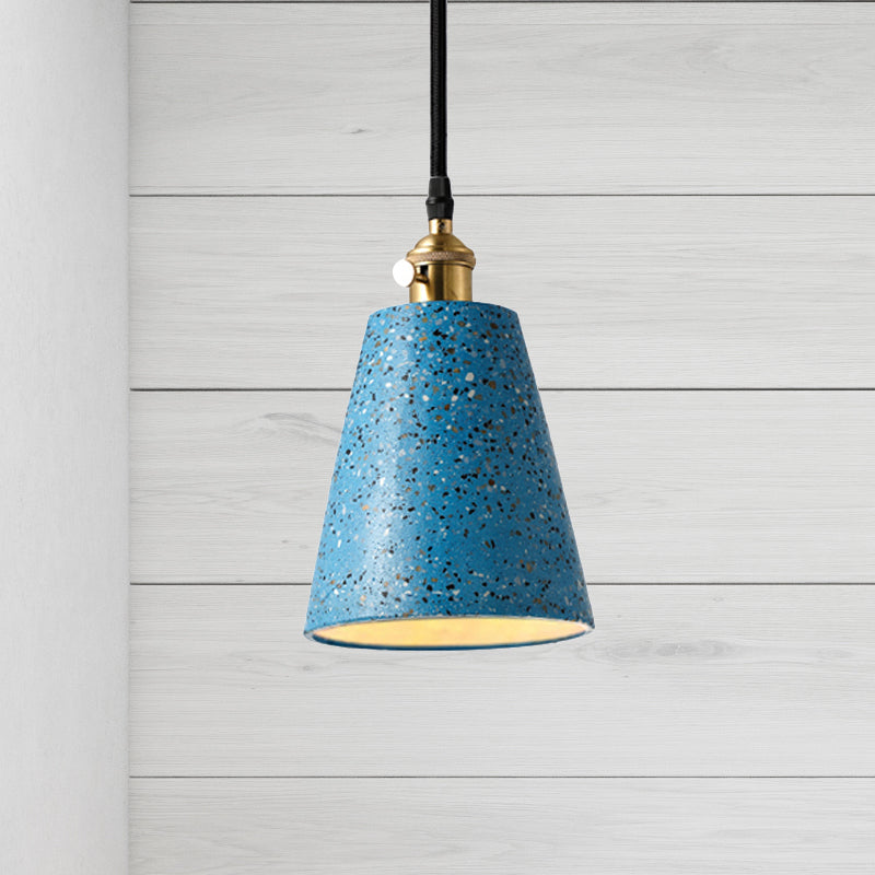 Iluminación colgante de cono en cemento de estilo nórdico 1 luz de colgante negro/gris/blanco