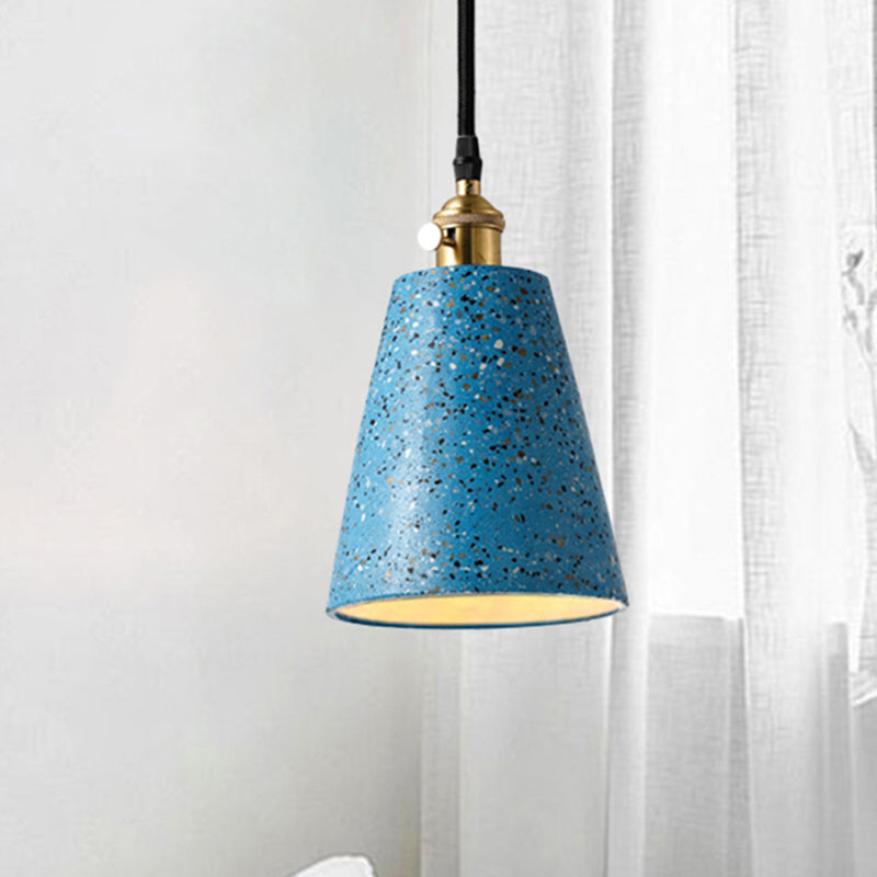 Iluminación colgante de cono en cemento de estilo nórdico 1 luz de colgante negro/gris/blanco