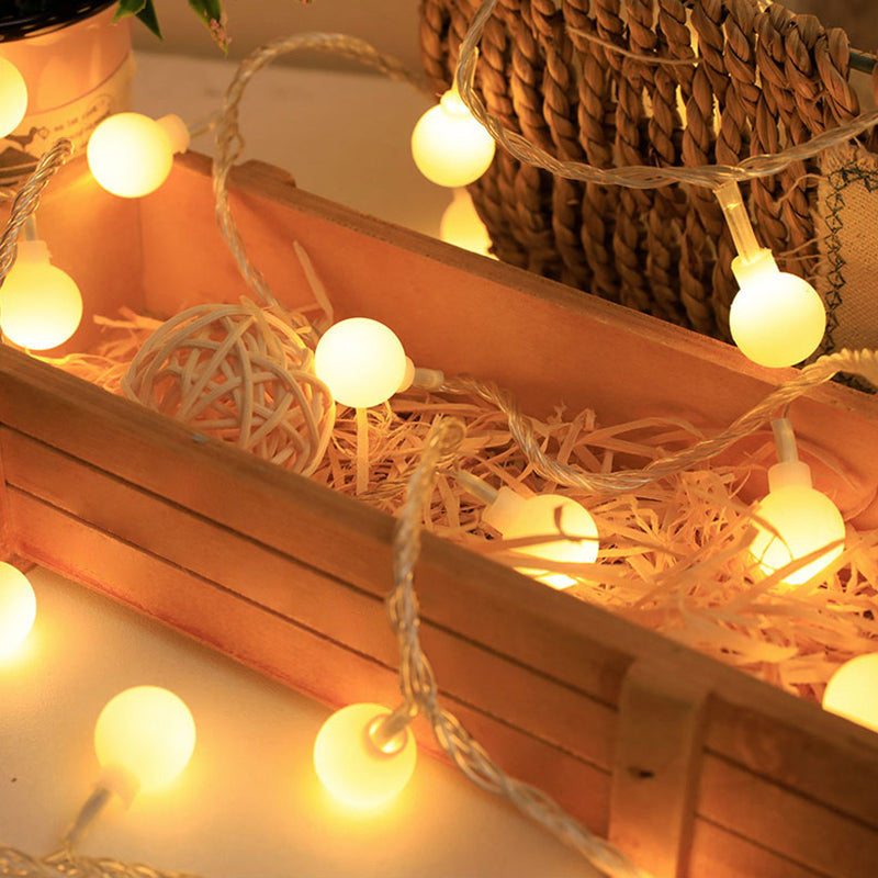 Modern Shaded LED String Light Plastic Bedroom Battery Powered Fairy Light in Clear