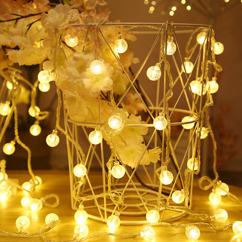 Clear Bubble Ball Battery String Light Contemporary LED Fairy Lighting for Bedroom