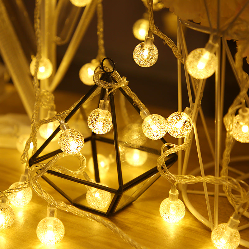 Clear Bubble Ball Battery String Light Contemporary LED Fairy Lighting for Bedroom