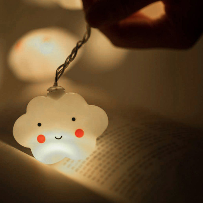 Cloud Shaped Bedroom Battery String Light Copper Wire Contemporary LED Fairy Lighting in White