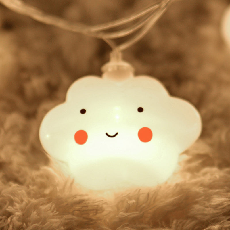 Cloud Shaped Bedroom Battery String Light Copper Wire Contemporary LED Fairy Lighting in White