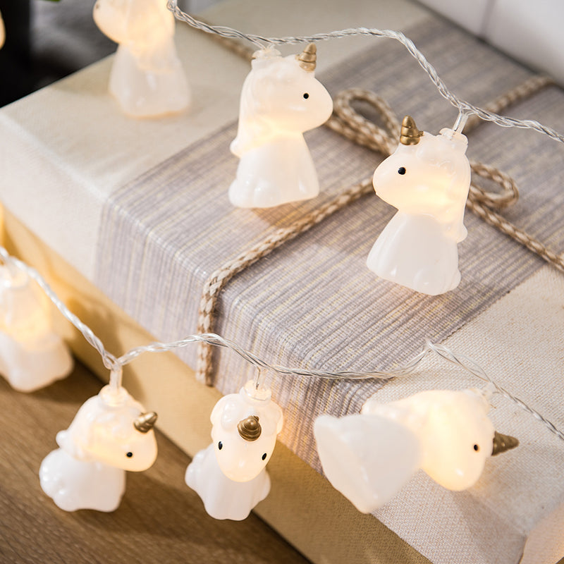 Animal Shaped Plastic LED Fairy Lamp Artistic White Battery Powered String Lighting