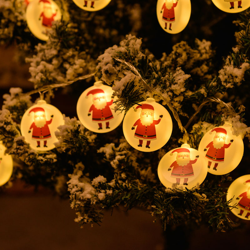 Waving Hand Santa Claus LED Fairy Lamp Artistic White Battery Powered String Lighting
