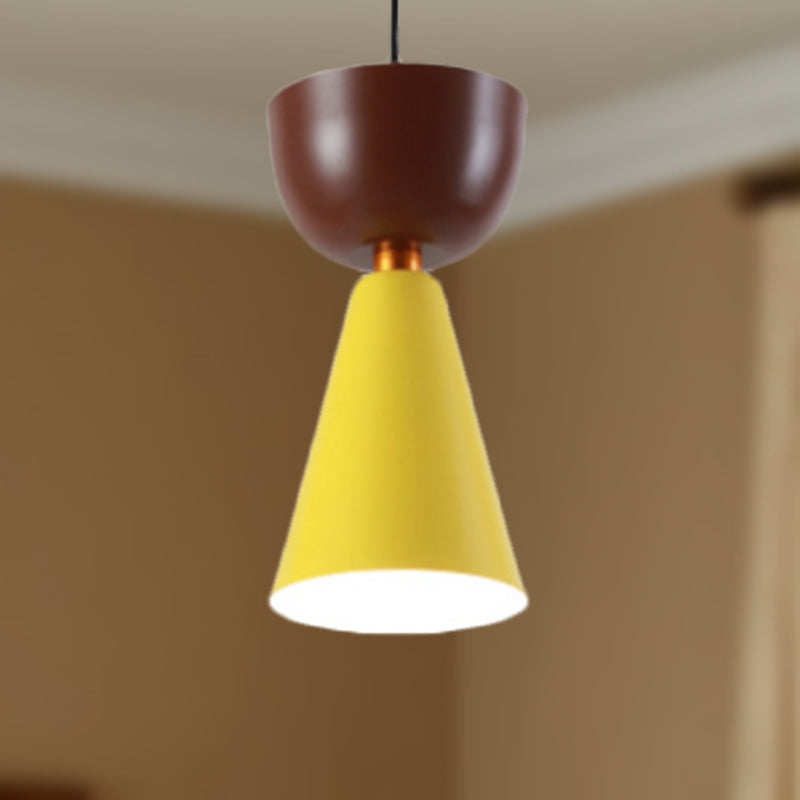 Cono nero/cupola a pendente a sospensione in stile nordico metallo 1 luce soggiorno a soffitto appeso, 2 "/3" diametro