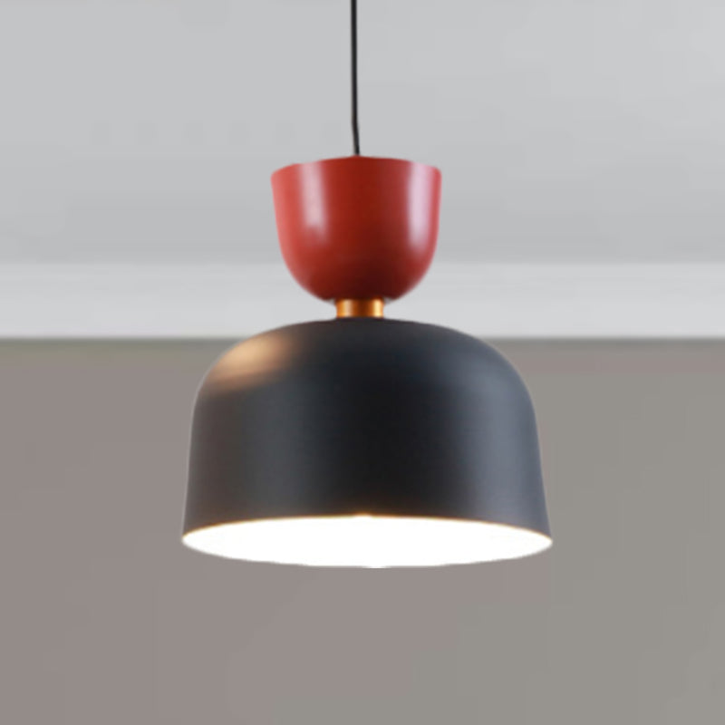 Cono nero/cupola a pendente a sospensione in stile nordico metallo 1 luce soggiorno a soffitto appeso, 2 "/3" diametro