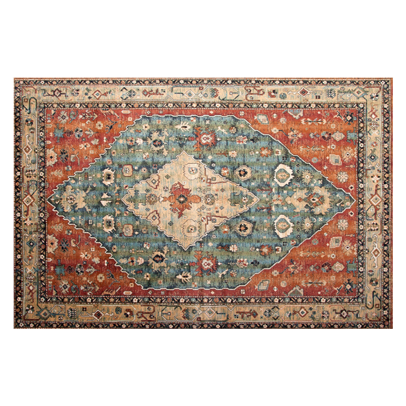 Multi Color Geometric Print Rug Cotton Blend Oriental Indoor Rug Non-Slip Backing Stain-Resistant Area Carpet for Room