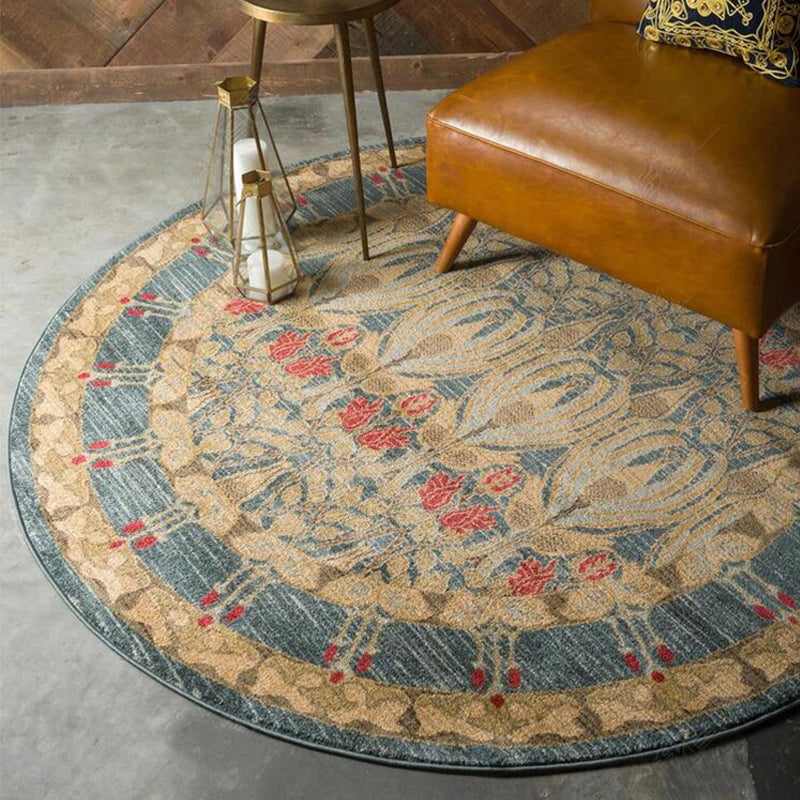 Vintage-Teppich mit geometrischem Druck, mehrfarbiger Polyster-Teppich, rutschfeste Unterseite, haustierfreundlich, pflegeleichter Innenteppich für den Innenbereich