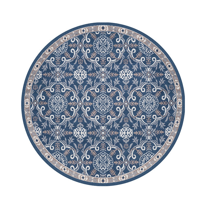 Vintage Geometric Printed Rug Multi Color Polyster Area Carpet Non-Slip Backing Pet Friendly Easy Care Indoor Rug for Room