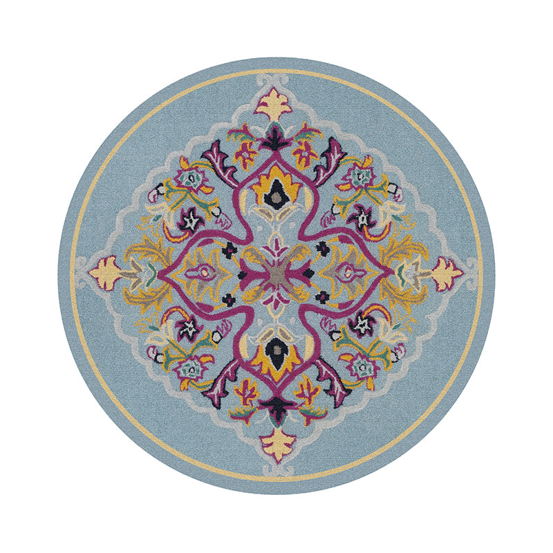 Vintage-Teppich mit geometrischem Druck, mehrfarbiger Polyster-Teppich, rutschfeste Unterseite, haustierfreundlich, pflegeleichter Innenteppich für den Innenbereich