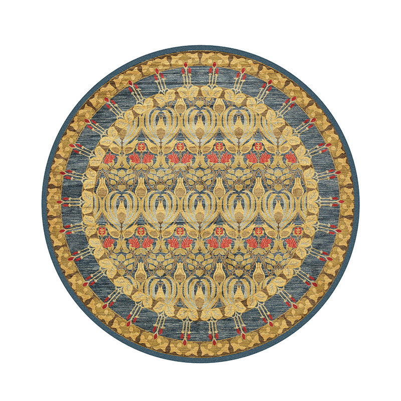 Vintage-Teppich mit geometrischem Druck, mehrfarbiger Polyster-Teppich, rutschfeste Unterseite, haustierfreundlich, pflegeleichter Innenteppich für den Innenbereich