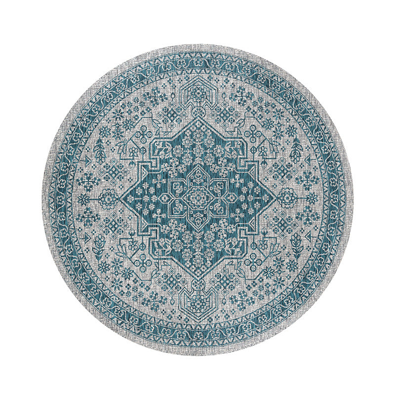 Vintage-Teppich mit geometrischem Druck, mehrfarbiger Polyster-Teppich, rutschfeste Unterseite, haustierfreundlich, pflegeleichter Innenteppich für den Innenbereich