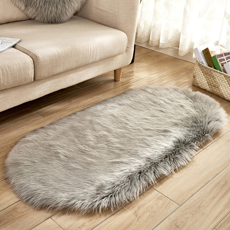 Multi Colored Solid Color Rug Fluffy Relaxing Area Carpet Non-Slip Backing Stain-Resistant Indoor Rug for Living Room