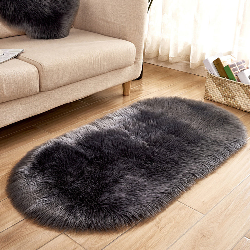 Multi Colored Solid Color Rug Fluffy Relaxing Area Carpet Non-Slip Backing Stain-Resistant Indoor Rug for Living Room