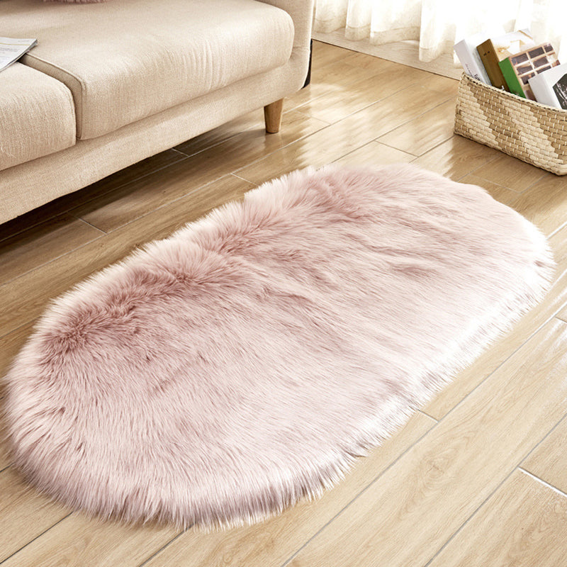 Multi Colored Solid Color Rug Fluffy Relaxing Area Carpet Non-Slip Backing Stain-Resistant Indoor Rug for Living Room