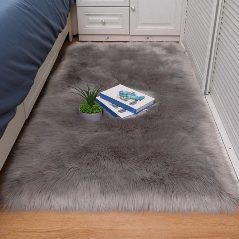 Multicolored Bedroom Rug Calming Solid Color Indoor Rug Fuzzy Non-Slip Backing Pet Friendly Area Carpet