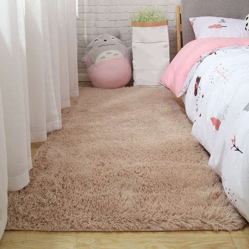 Einfacher fester Farbe Teppich Mehrfachfarbener Polypropylenbereich Teppich Anti-Rutsch-Rückentier-Friendly Innenteppich für Schlafzimmer