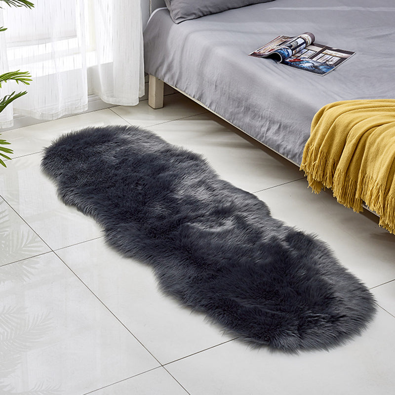 Tapis de couleur unie contemporaine Coton Mélange de coton Mélange Mélange Tapis Anti-Slip Backing Tapison intérieur Roor pour la chambre