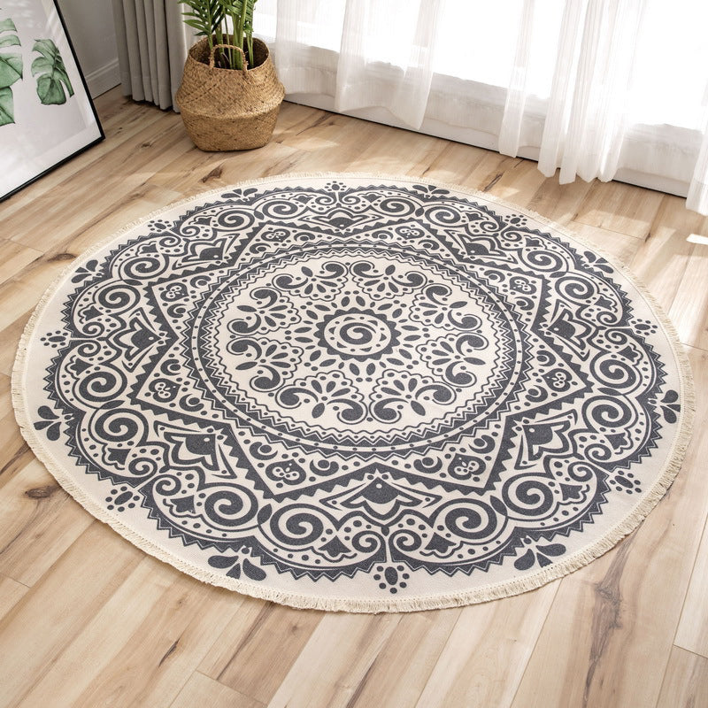 Moroccan Geometric Printed Rug Multi-Color Cotton Area Carpet Easy Care Pet Friendly Indoor Rug for Bedroom