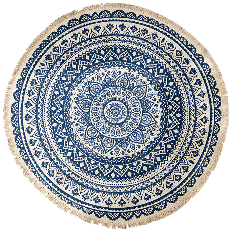 Persian Tribal Printed Rug Multi-Color Cotton Indoor Rug Easy Care Stain-Resistant Area Carpet for Decoration