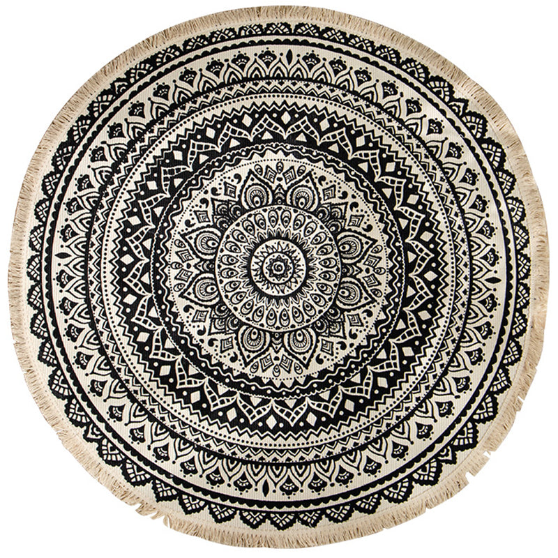 Persian Tribal Printed Rug Multi-Color Cotton Indoor Rug Easy Care Stain-Resistant Area Carpet for Decoration
