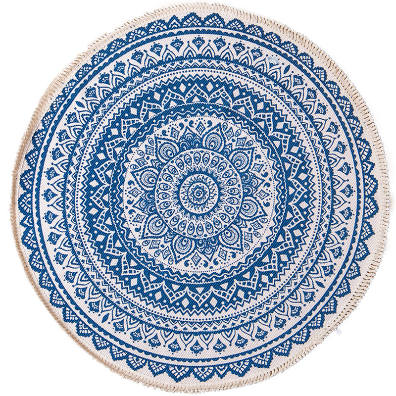 Persian Tribal Printed Rug Multi-Color Cotton Indoor Rug Easy Care Stain-Resistant Area Carpet for Decoration