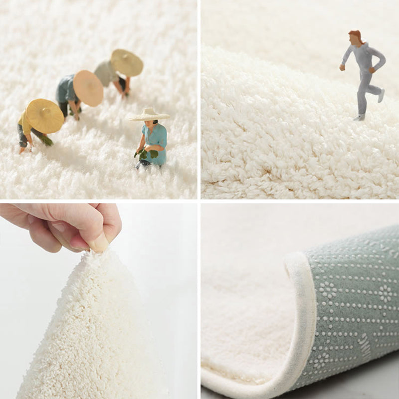 Multi-Colored Plant Printed Rug Lamb Wool Nordic Area Carpet Non-Slip Backing Pet Friendly Indoor Rug for Bedroom