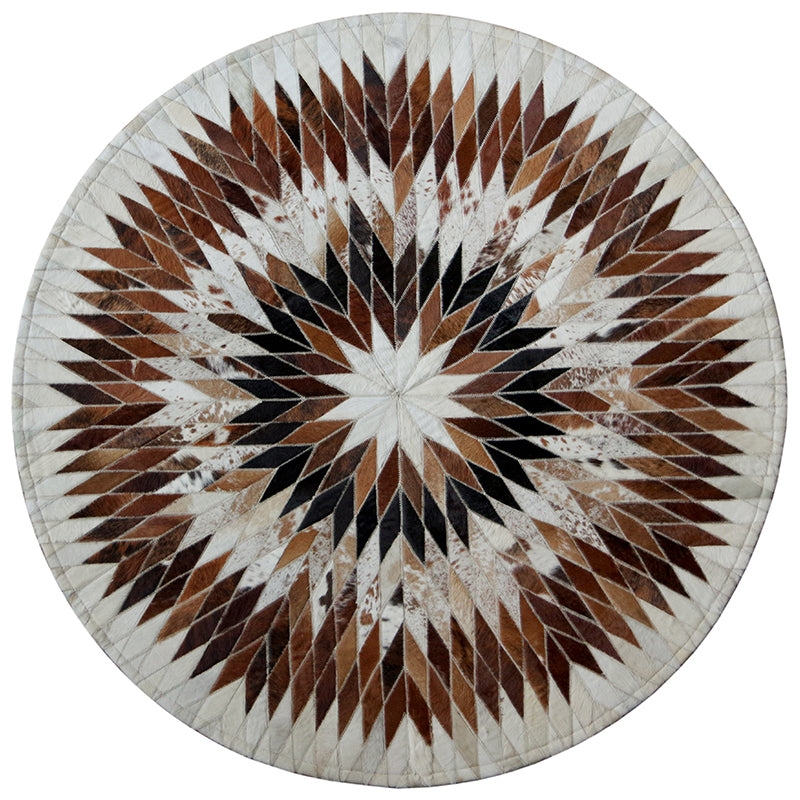 Scandinavian Living Room Rug Multi-Color Geometric Printed Indoor Rug Cowhide Non-Slip Pet Friendly Area Carpet