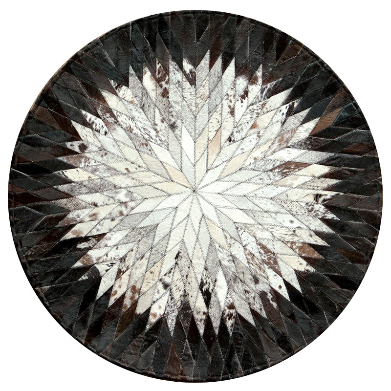 Scandinavian Living Room Rug Multi-Color Geometric Printed Indoor Rug Cowhide Non-Slip Pet Friendly Area Carpet