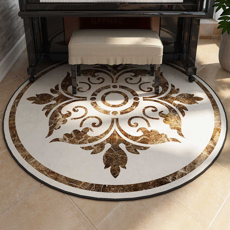 Modern Flower Printed Rug Multicolored Polyster Area Carpet Non-Slip Backing Stain-Resistant Indoor Rug for Living Room