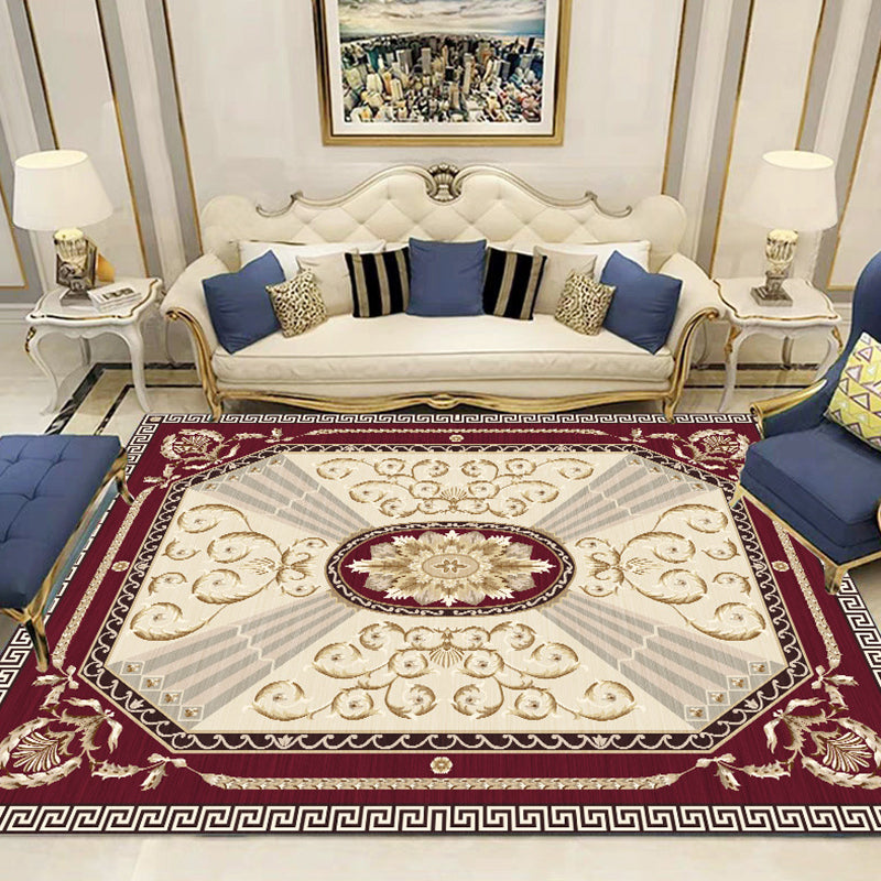 Multicolor Modern Rug Polyster Floral Printed Area Carpet Anti-Slip Backing Stain-Resistant Indoor Rug for Parlor
