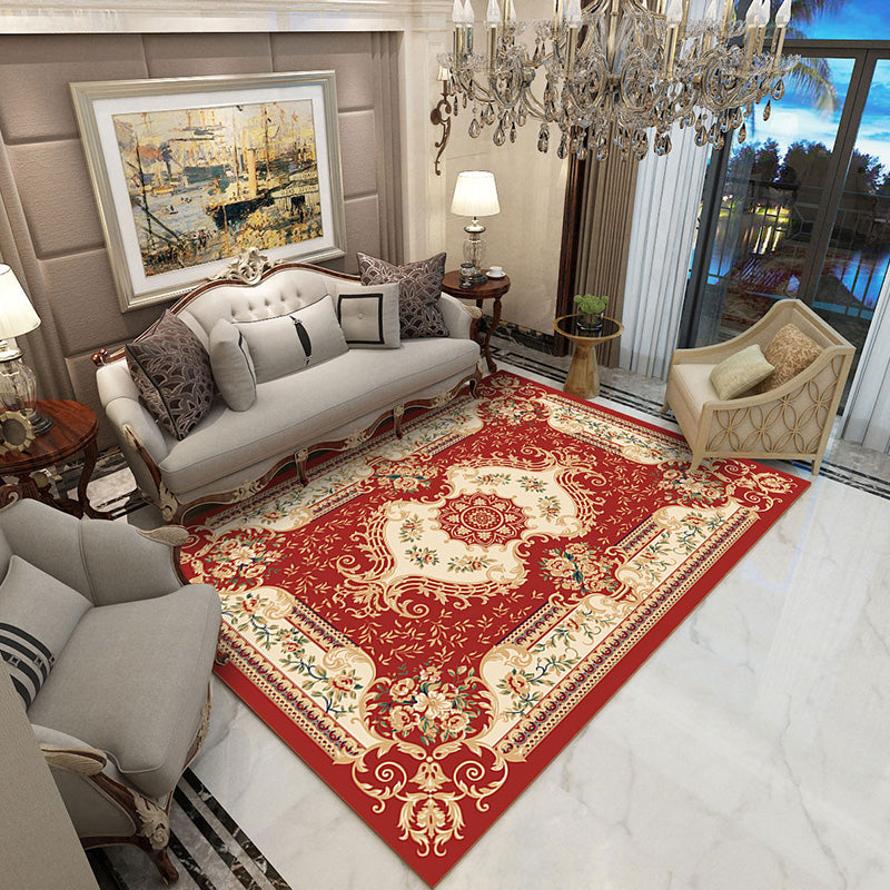 Multicolored Novelty Rug Cotton Blend Plaid Patterned Area Carpet Non-Slip Pet Friendly Indoor Rug for Living Room