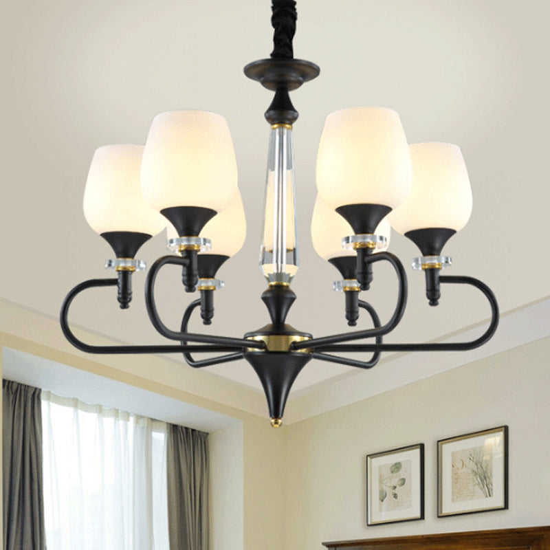 3/6 LUMILES VERRE OPAL PROSITION CHANDELIER TRADITIONNEL
