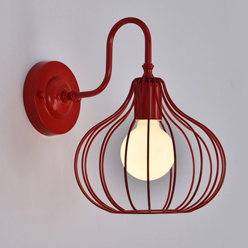 1 leichte Zwiebel Wandleuchte Licht Loft Style Schwarz/Weiß Metallic Mini Wandbeleuchtung mit Schwanenhalsarm für Schlafzimmer