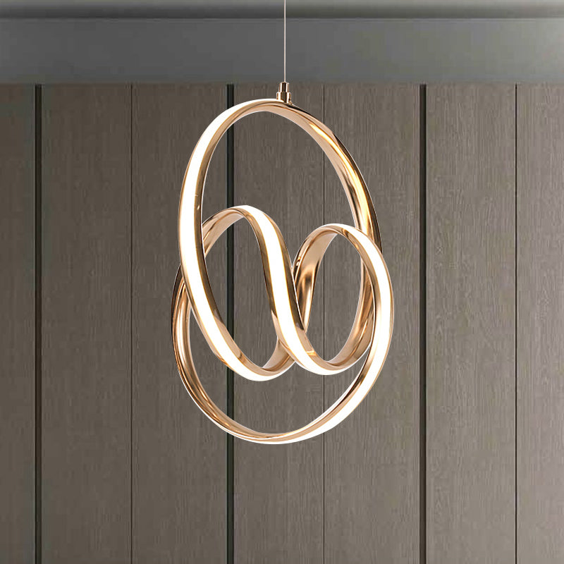 Twisted Restaurant Kroonluchter Hanger Acryl LED Simplicity Plafond Light in Gold