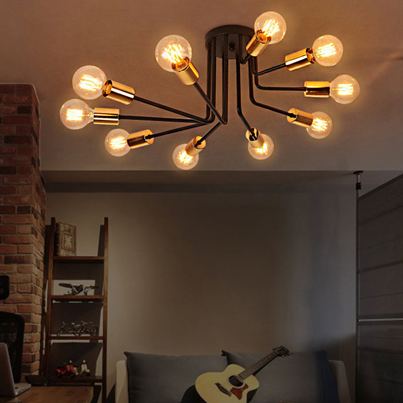 SPUTNIK AFFULLATO SUCCINA IN FACCOLA TRATCIDENTE METALE 6/10 LUCI NERA SEMI SEMI MONTINO PER LA SOGGIO