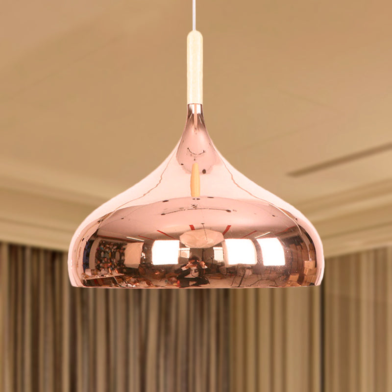 1 têtes de bol de bol d'éclairage pendentif moderniste élégant chromé / or / rose or métallique suspendue en suspension pour table à manger