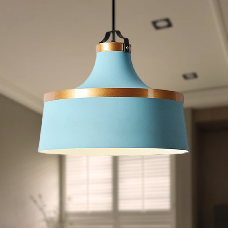 1 lichte drum hanglamp Lichte Noordse stijl zwart/blauw/groen metallic plafondlamp voor coffeeshop