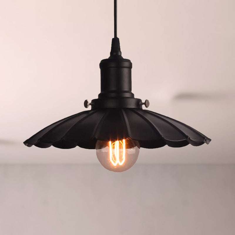 Schwarz mit Schirbeln hängende Lampe Vintage Industrial Metall 1 Lampe Innendecke Leuchte, 10 "/12" Durchmesser