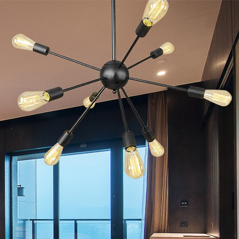 Éclairage de lustre noir 9/12 noir