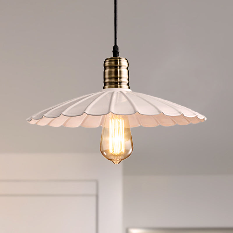 10 "/12" breit überbesserte Eisendecke Hanging Light Vintage 1 Lichtheizleuchte mit einstellbarem Kabel in Schwarz/Weiß