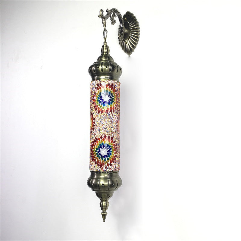 1 Glühbirnenzylinderlampe Retro Rot/Gelb/Blau -Glaswandbeleuchtung mit Metallarm für Wohnzimmer