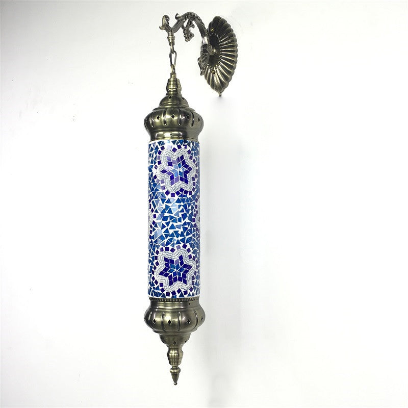 1 Glühbirnenzylinderlampe Retro Rot/Gelb/Blau -Glaswandbeleuchtung mit Metallarm für Wohnzimmer