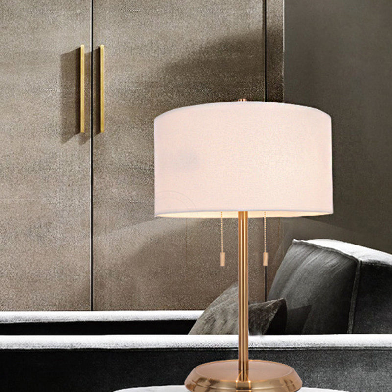 1 lampe à tambour légère de lampe en tissu noir / blanc / or