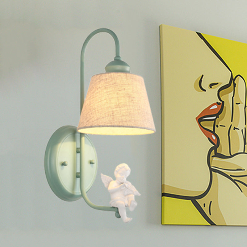 1 leichter Engelsleuchten mit sich verjüngter Schatten nordischer Metallwandlampe im Grün für Wohnzimmer