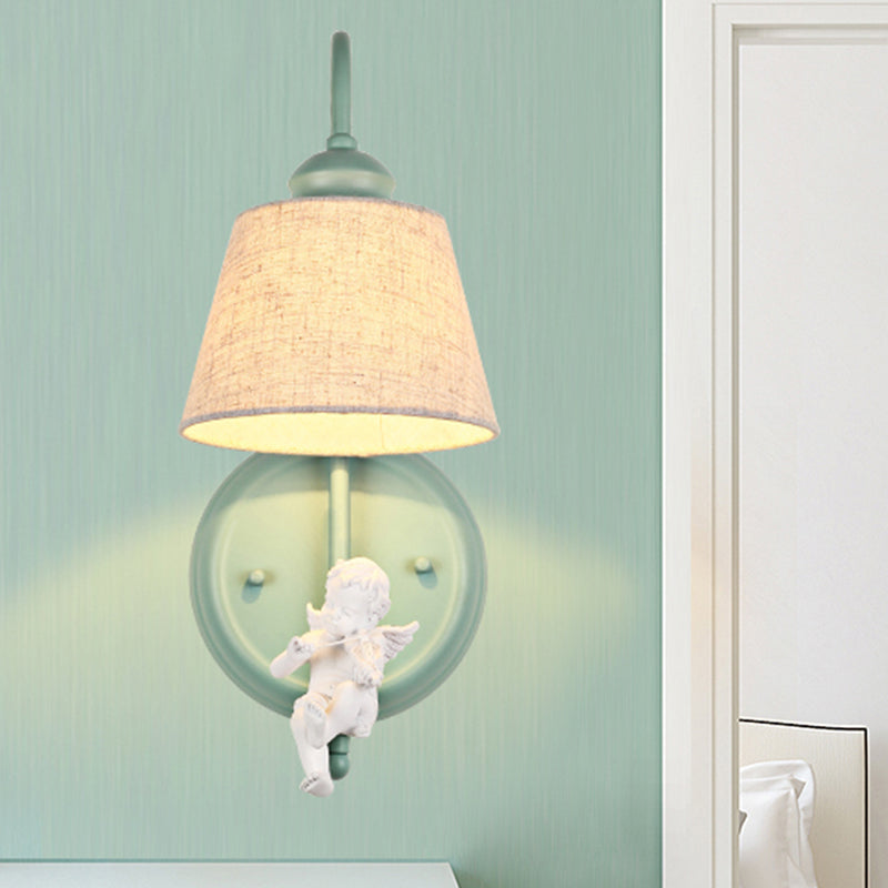 1 leichter Engelsleuchten mit sich verjüngter Schatten nordischer Metallwandlampe im Grün für Wohnzimmer