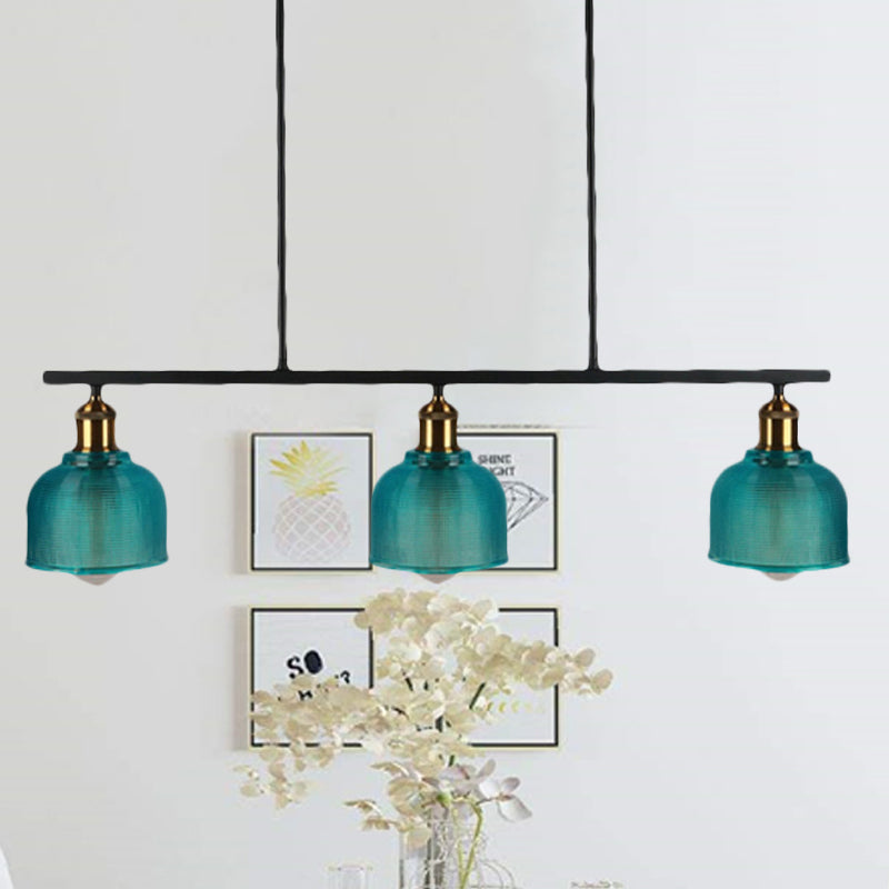 Illuminazione a ciondolo a 3 luci nere industriale rosso/giallo/blu lampada isola di isola