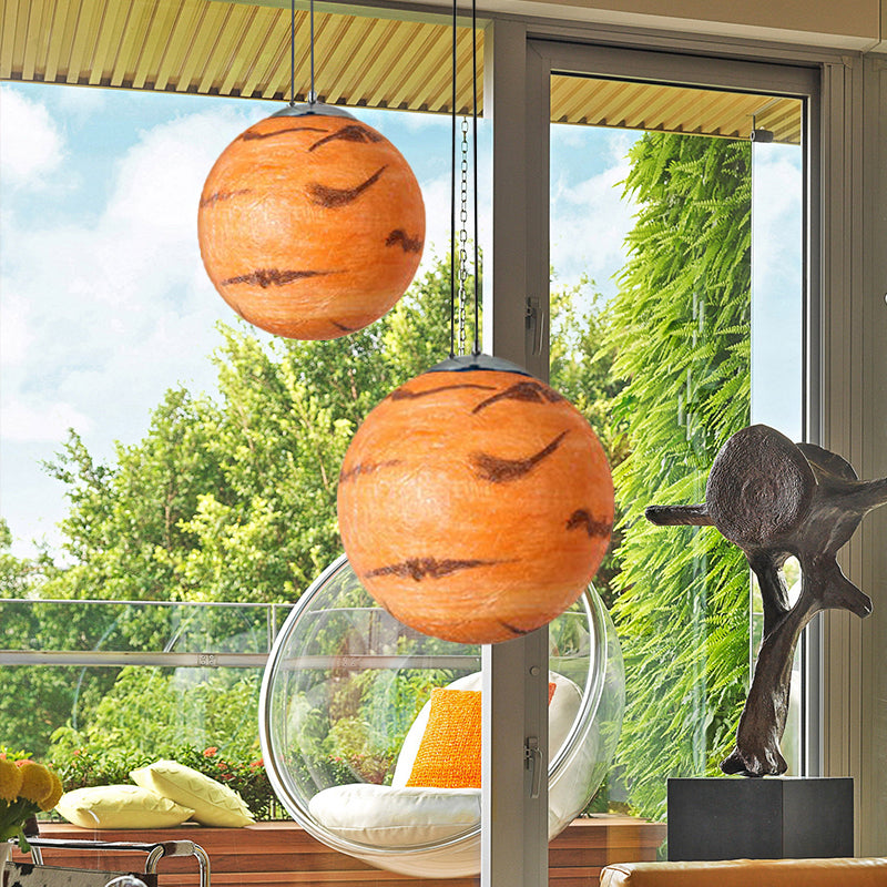 Pendant Lamp for Bedroom, Modern Globe Shade Ceiling Light Fixture in Chrome for Kids
